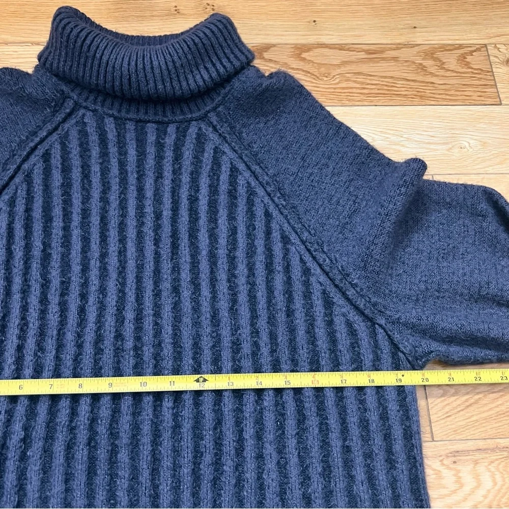 Free People Womens Ribbed Dark Blue Soft Turtleneck Sweater Size Small - Picture 5 of 7